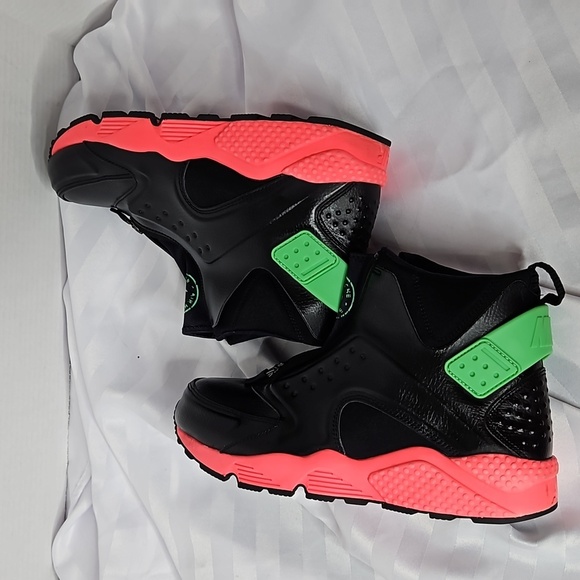 NIKE AIR HUARACHE WOMEN'S SIZE 10 SNEAKERS BLACK,PINK,LIME GREEN HIGH TOPS - Picture 6 of 10